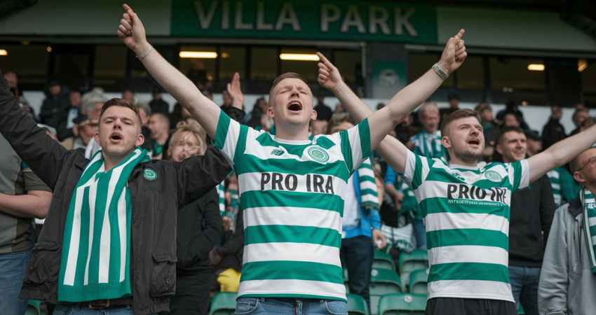 celtic fans singing pro ira songs at villa park